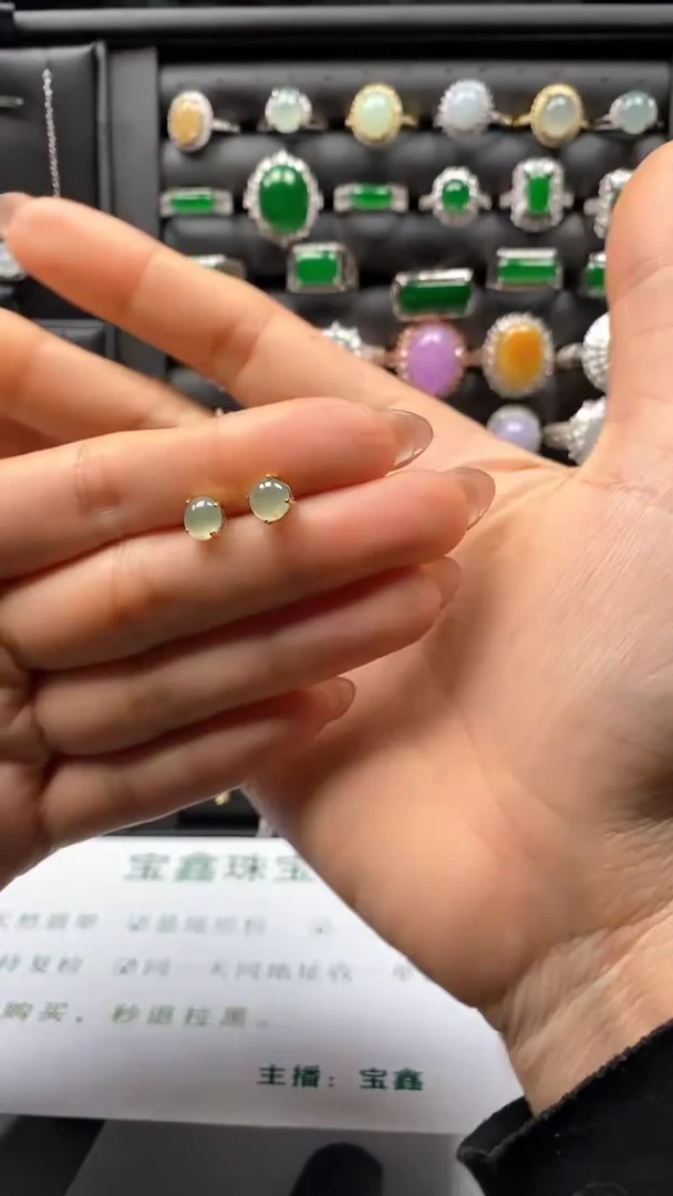 合金翡翠耳坠7