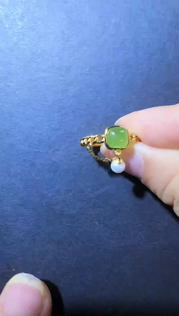 【闪购商品】和田玉戒指银S925镶嵌戒指