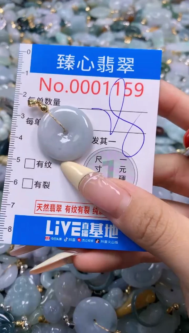 翡翠未镶嵌颈饰含绳0001159