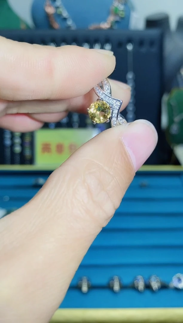 【闪购商品】黄晶戒指银S925镶嵌1211