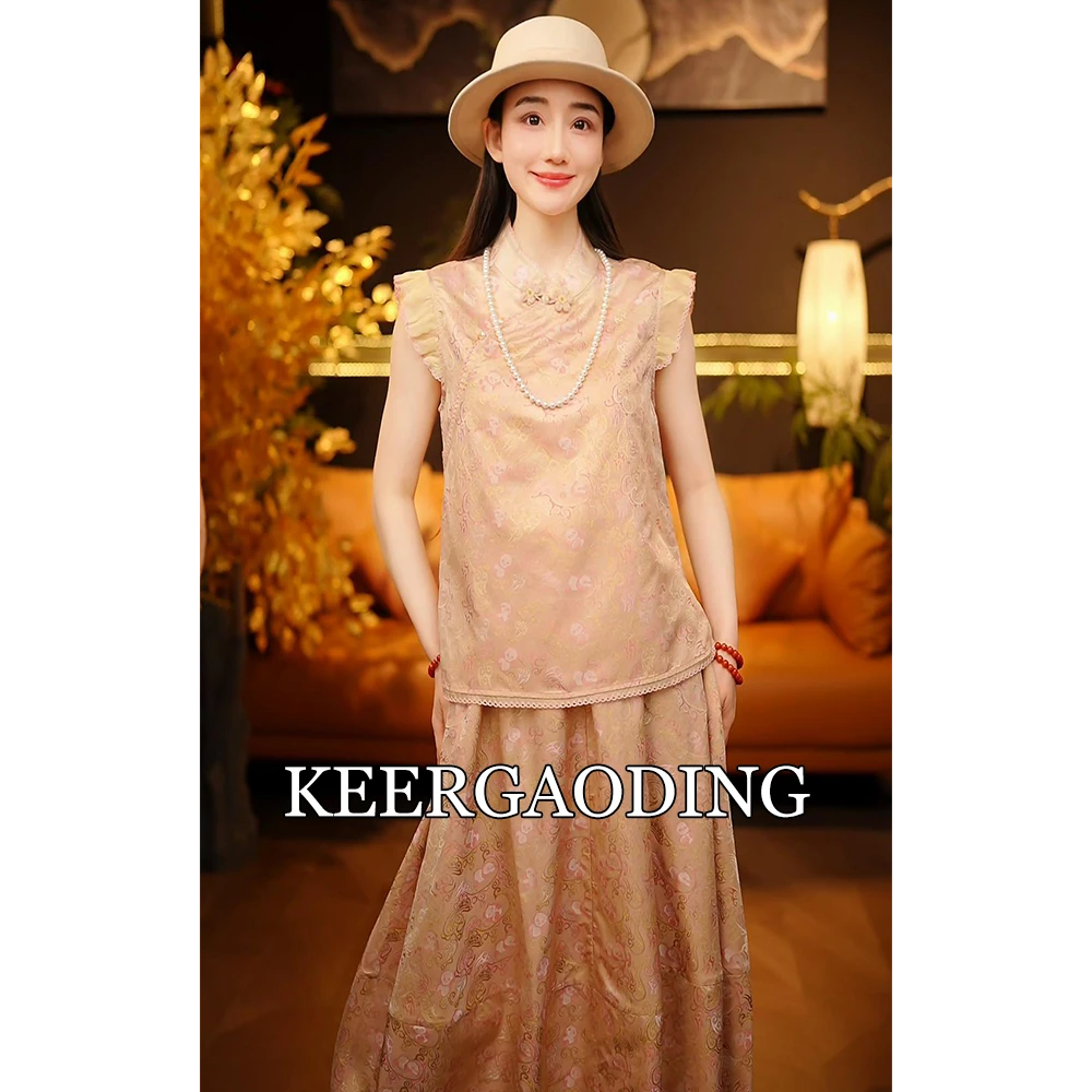 【可儿•高定】非遗宋锦异色罗高端新中式国风短袖上衣WQ-90283