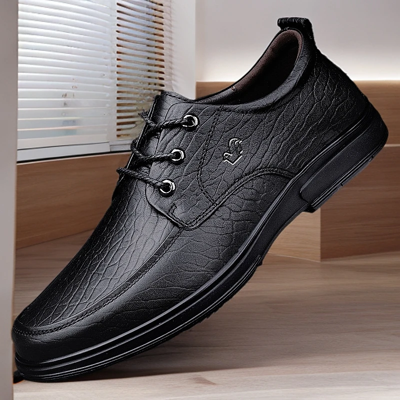 【富贵鸟正品】皮鞋男春季新款潮流时尚轻便男鞋真皮透气男士休闲鞋