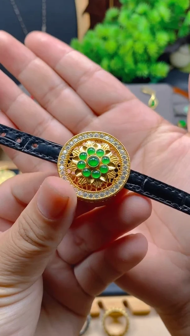 吊坠(不含链)银S925镶嵌翡翠吊坠