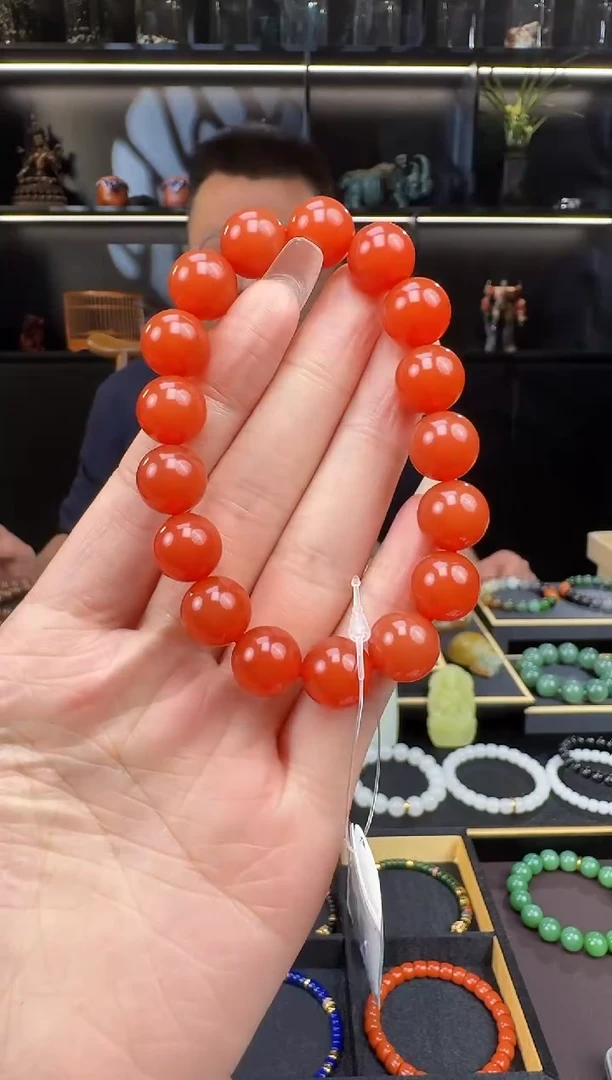 未镶嵌颈饰玛瑙/玉髓12+mm圆珠手串