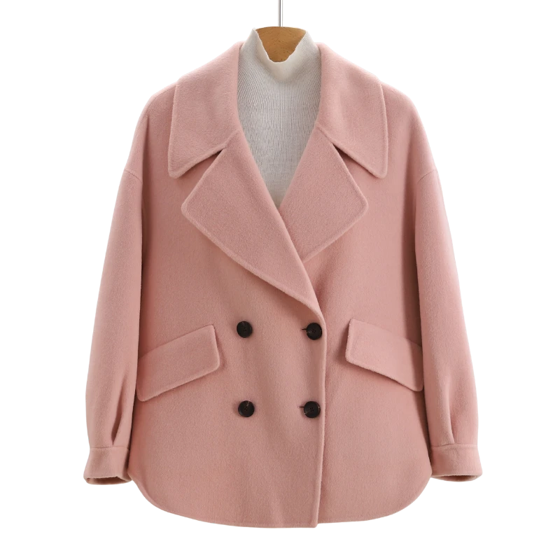 F6209-【璐】方领双排扣双面呢#ZBY58B009