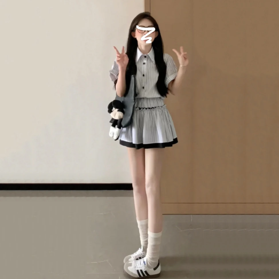 ZRCKUR盐系轻熟半身裙套装女夏2025新款设计感小众高级两件套裙装