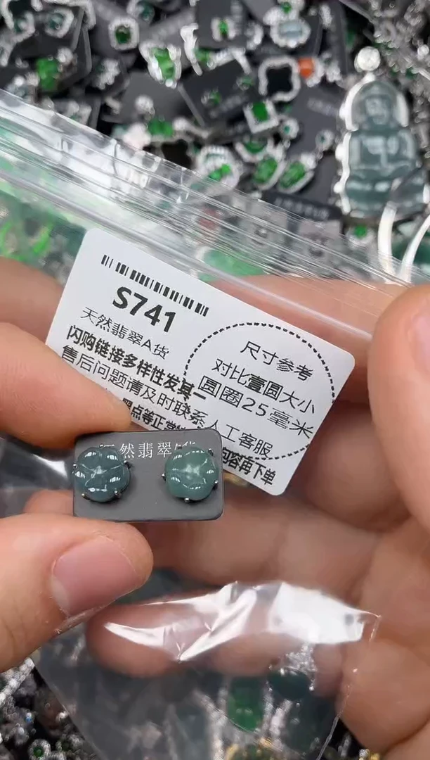 颈饰未镶嵌翡翠S741耳钉