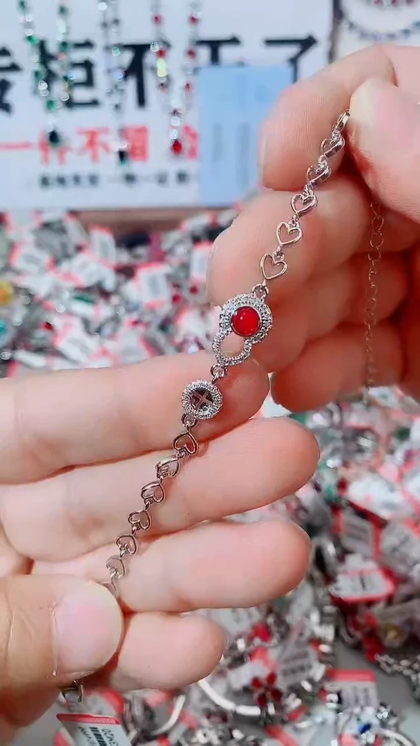 未镶嵌手链红宝石红宝石手链