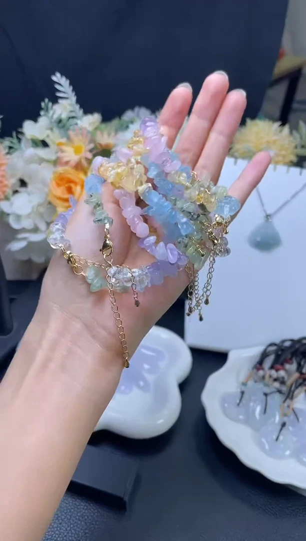 水晶手链合金多彩水晶多样性发一件