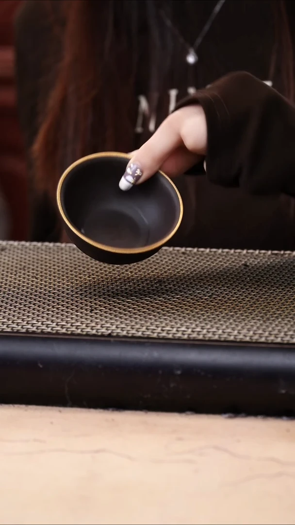 茶壶紫砂四号井茄皮紫泥描金小碗杯