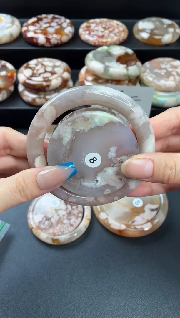 手镯玛瑙/玉髓未镶嵌石英质玉60圈60/61带(赠送镯心)