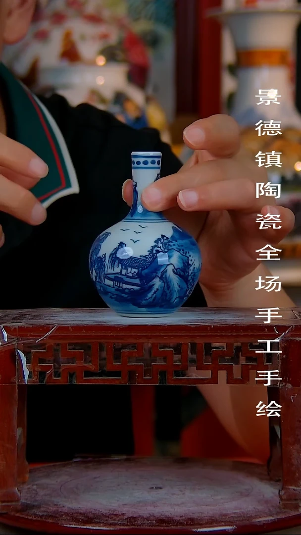 摆件景德镇陶瓷 手工手绘
