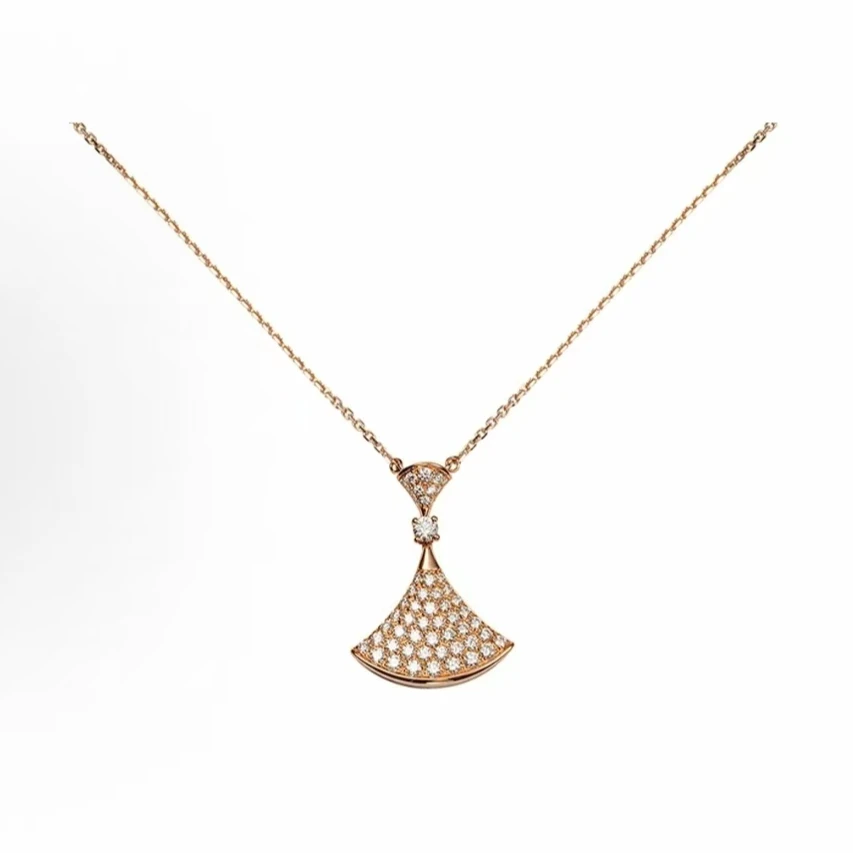 宝家儿童带钻气质小扇子项链大号款