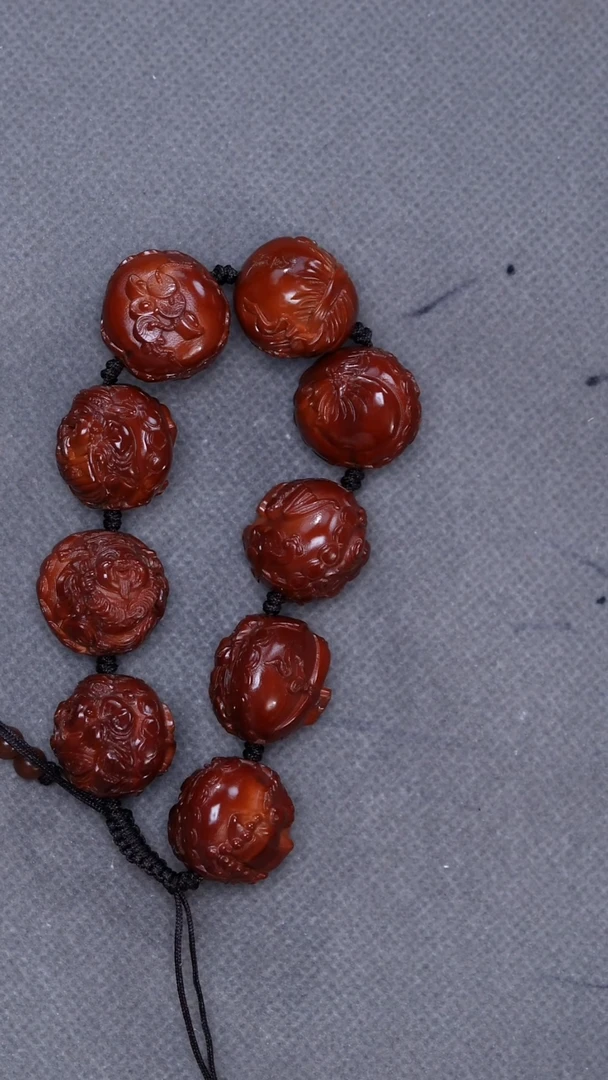 手串橄榄核透*八宝财神23