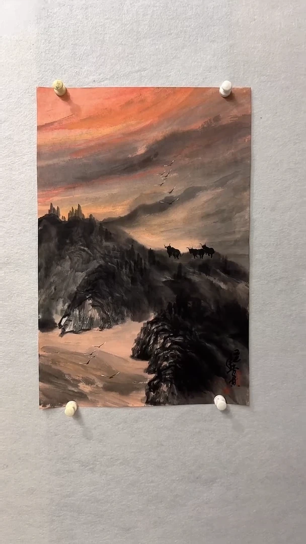 国画李贵老师绘画作品-2.7平尺精品山水