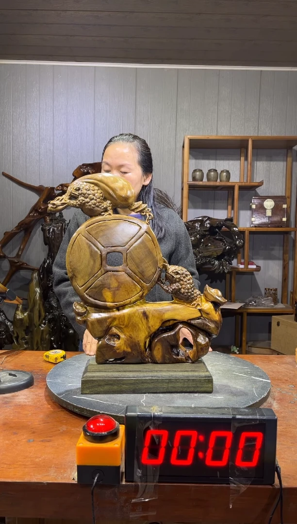 金丝楠赤*树根料招财进宝