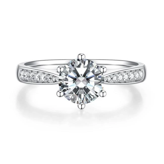 实验室培育钻石闪耀钻石铂金金星光六爪钻戒