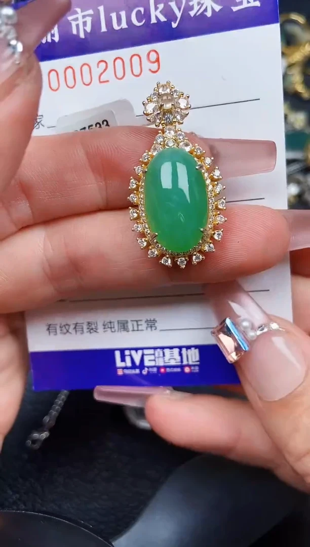 翡翠银S925镶嵌颈饰2009