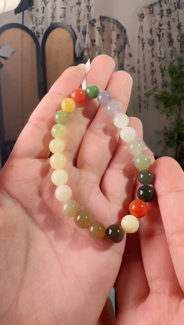 未镶嵌手串和田玉多宝手串 8mm