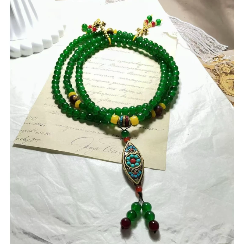 非金属仿珍珠吊坠 新中式斜挎项链国风流苏挂坠多种戴法 S1346