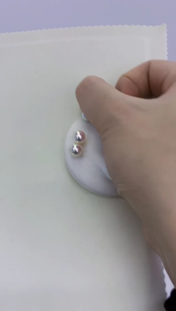18K金镶嵌饰品海水珍珠8-8.5素钉定制