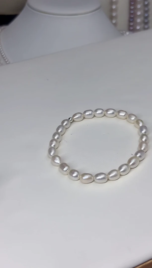 【闪购商品】淡水珍珠手串未镶嵌5-6MM米粒淡水珍珠手串