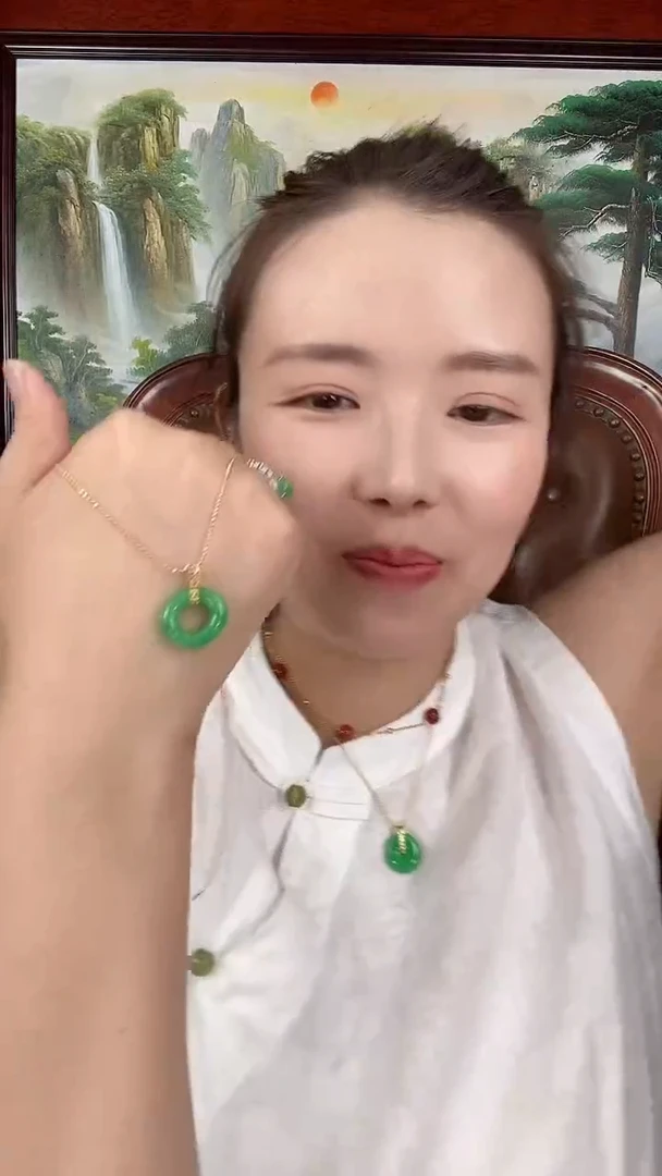 翡翠未镶嵌吊坠(赠链)X13阳绿甜甜圈