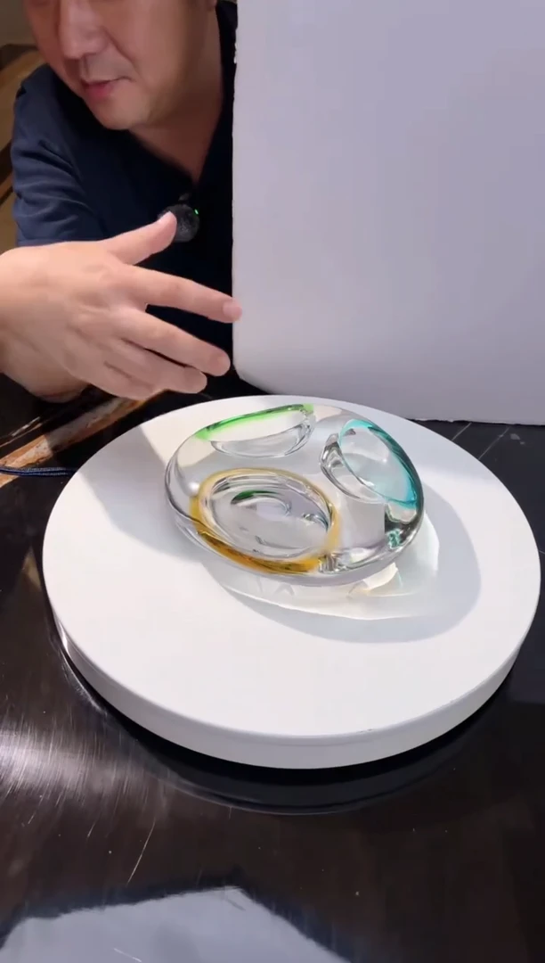 琉璃手工艺品AJ1011120三头烟灰缸