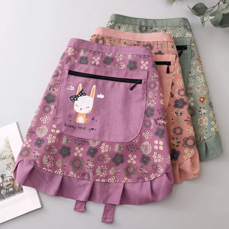 半截围裙半身围腰帆布防污厨房家用餐饮专用成人漂亮工作服女