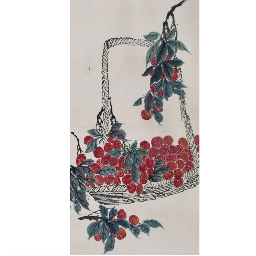 HM5038 荔枝 68×38 纸本立轴 2.3平尺