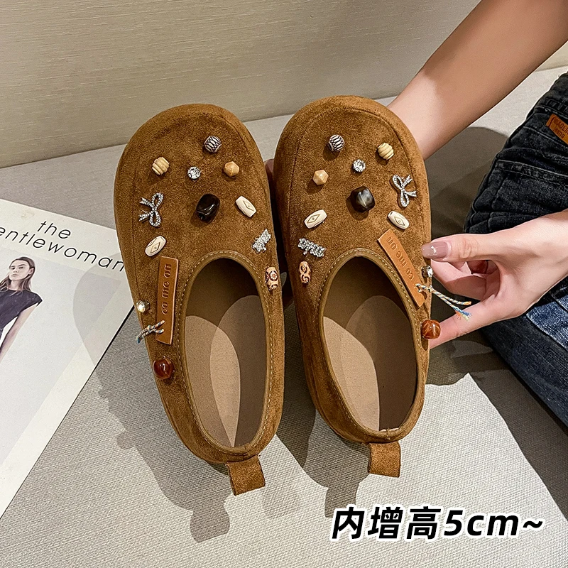 一脚蹬网红复古休闲韩版秋季博肯鞋软底显脚小玛丽珍鞋2025新款秋