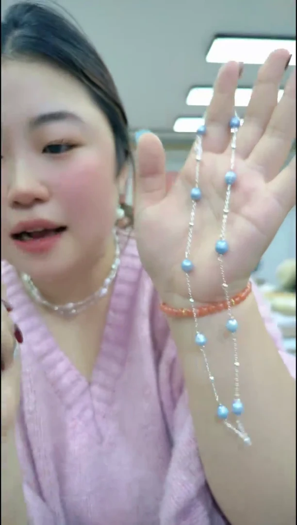 【闪购商品】淡水珍珠颈饰合金1561 蓝雪满天星