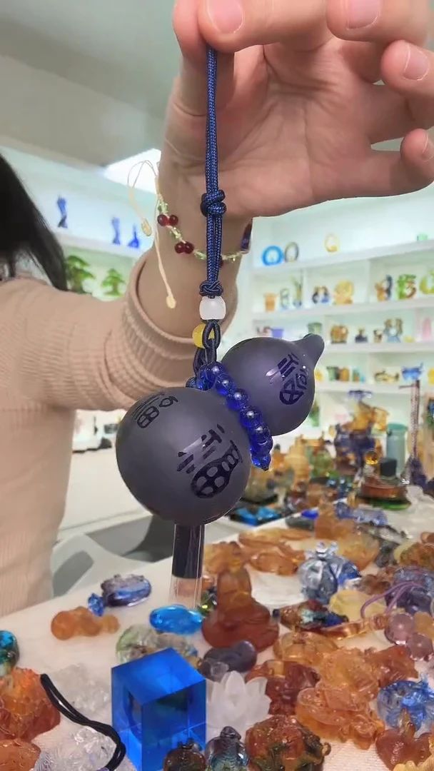 手工艺品琉璃蓝色葫芦