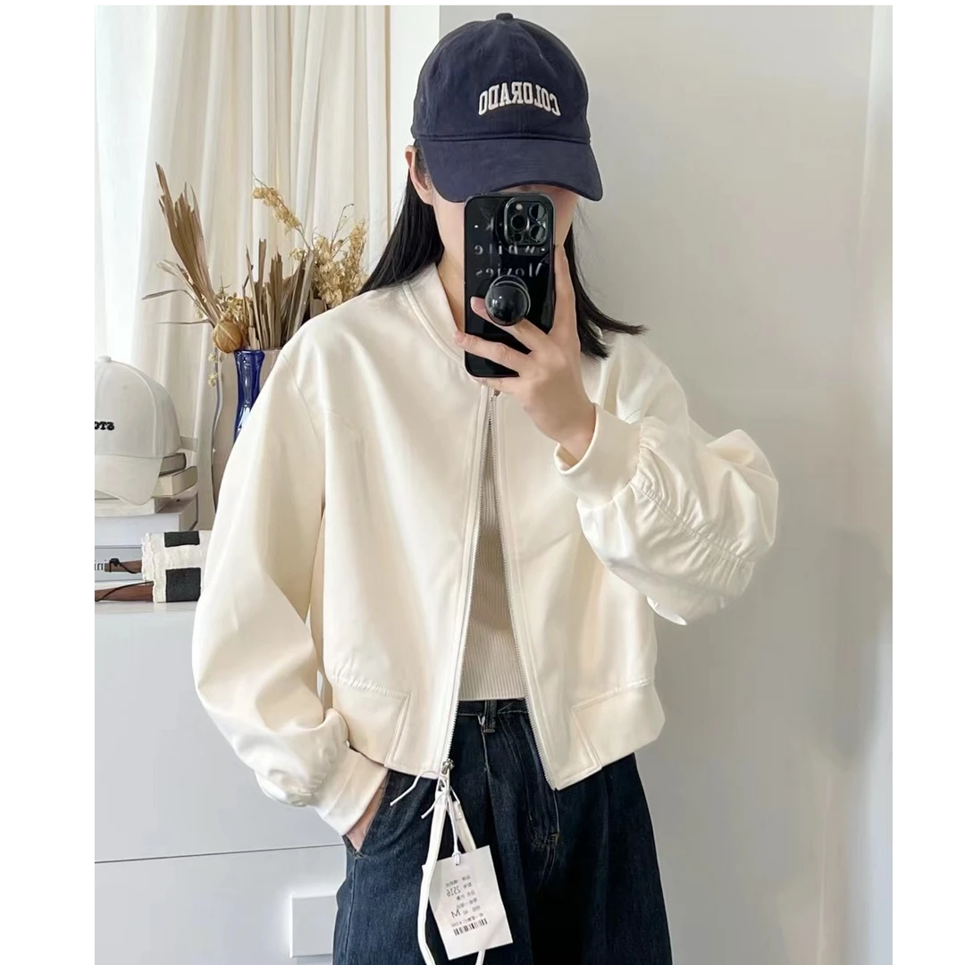 2025春季新款韩版时尚圆领棒球服短外套女装宽松休闲百搭夹克上衣
