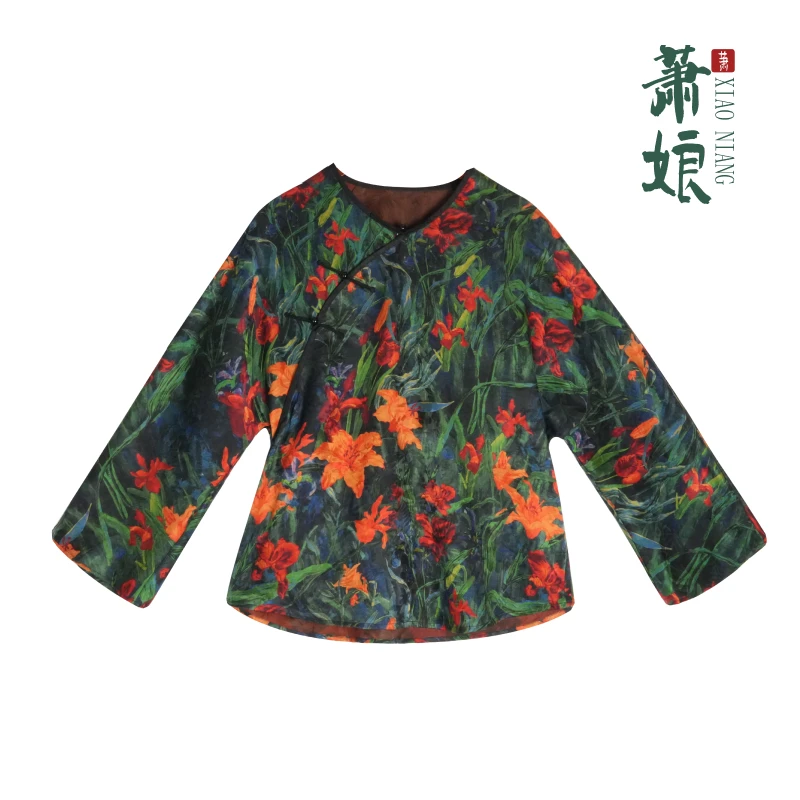 萧娘【春意】香云纱上衣新中式桑蚕丝长袖女国风上衣1931