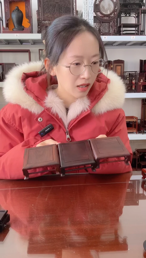 【闪购商品】微凹黄檀（南美大红酸枝）正方底座3个105