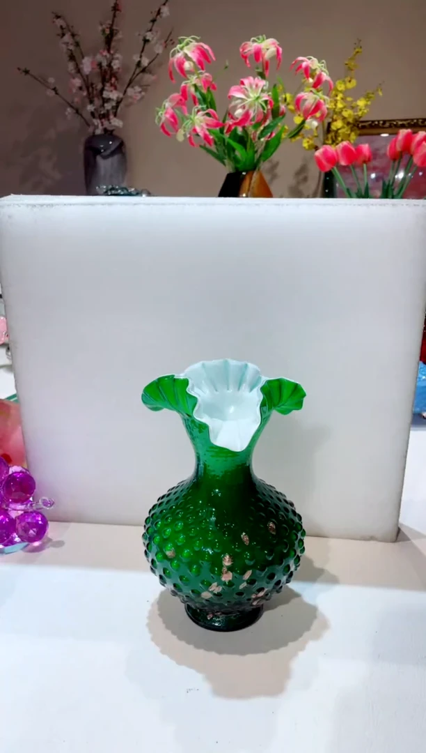 【闪购商品】琉璃手工艺品 翡翠绿 珠点芬顿