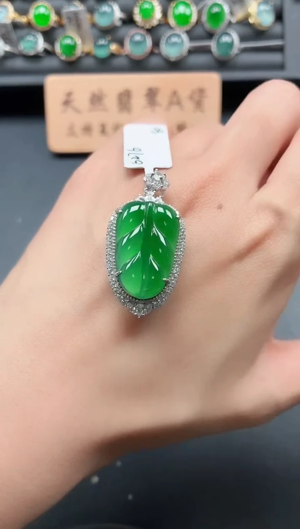 银S925镶嵌戒指翡翠1