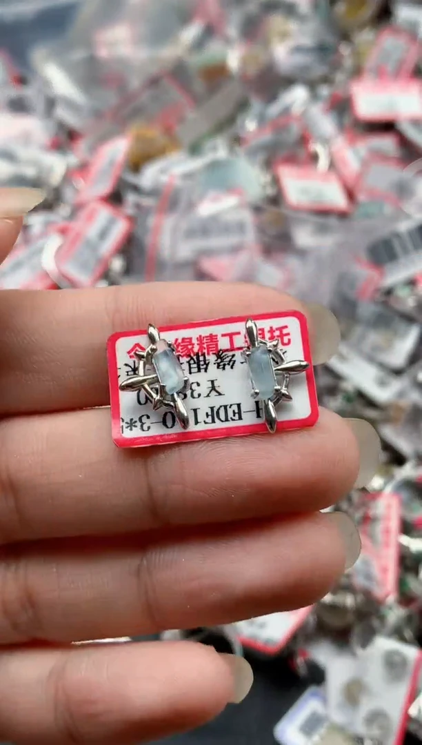 银S925镶嵌戒指翡翠天然A货缅甸翡翠