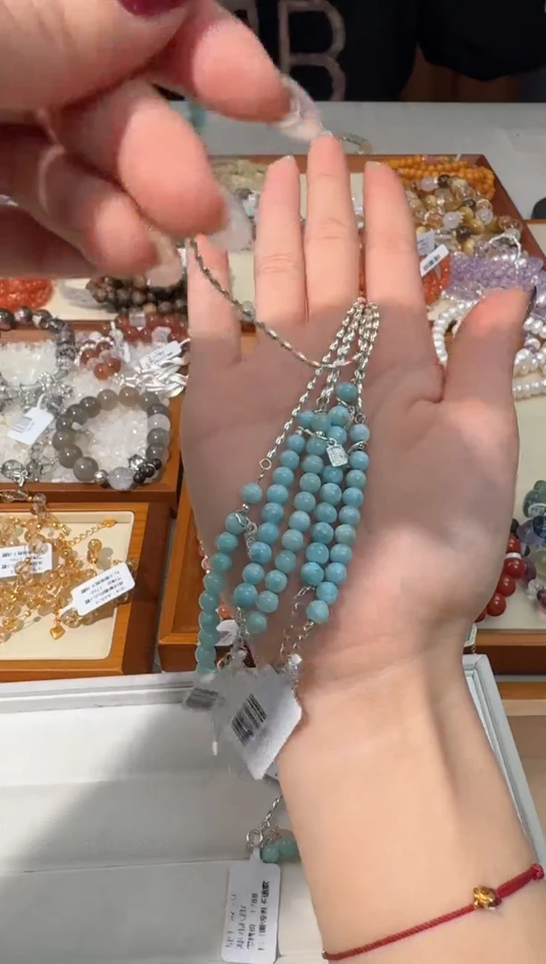 【闪购商品】水晶手链银S925镶嵌D202海纹银豆链条款