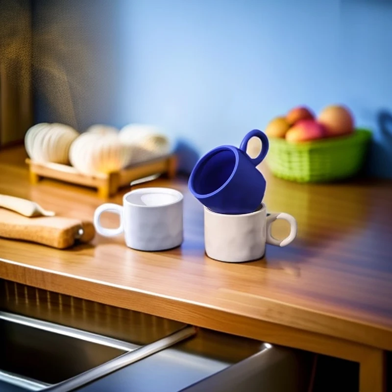 克莱因蓝杯子ins马克杯圆环高档精致咖啡杯高颜值喝水杯家用男女