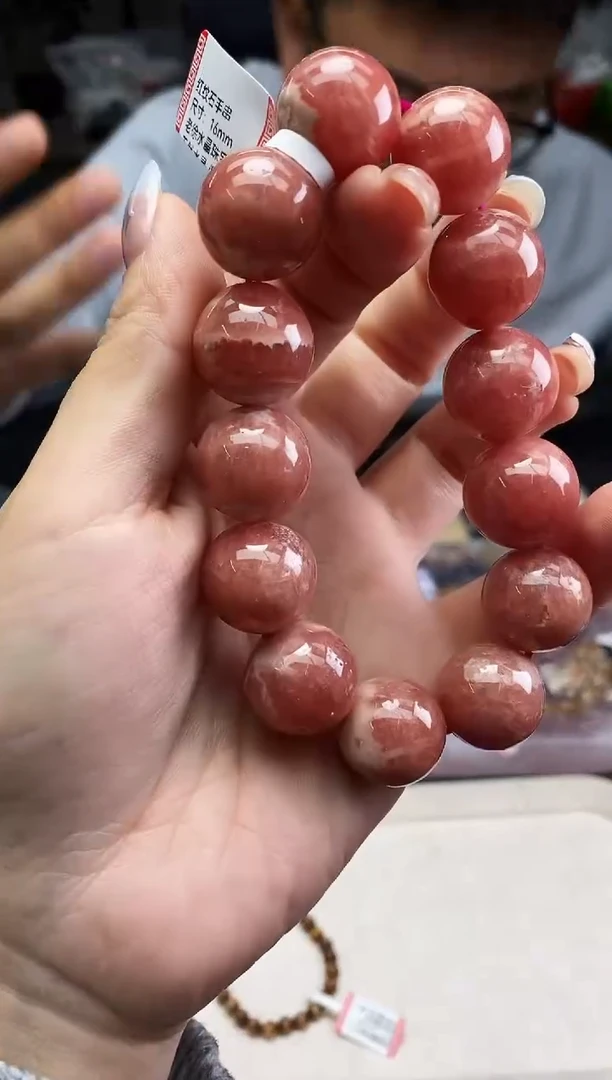 未镶嵌菱锰矿（红纹石）手串手串578