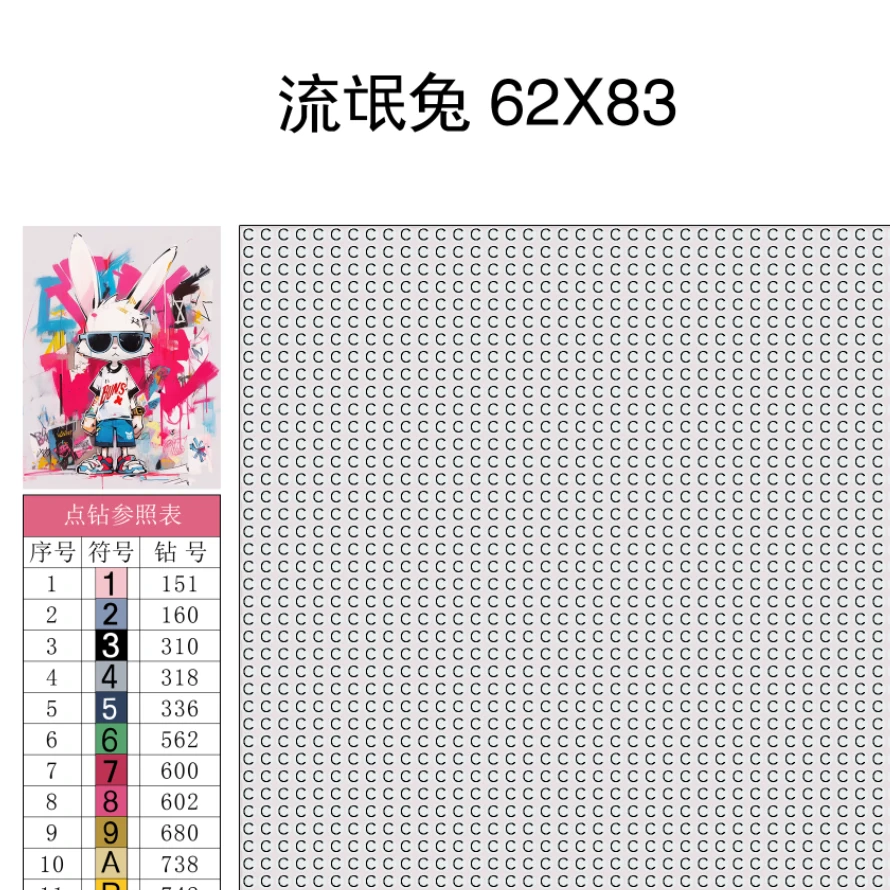 新品流氓兔装饰画半成品