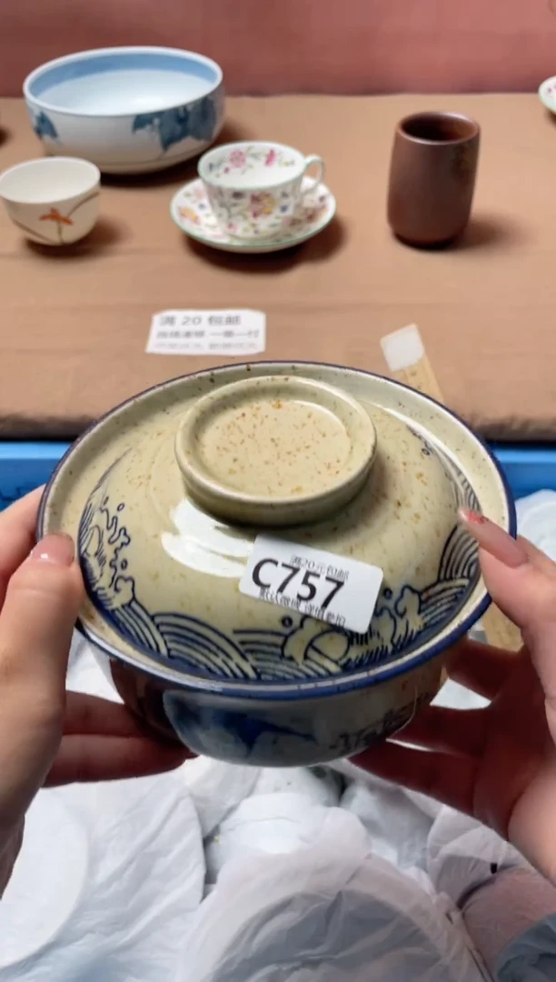 瓷片鱼泡面碗757