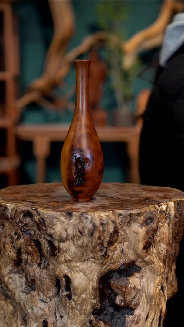 木雷击枣木玉净瓶（带花）