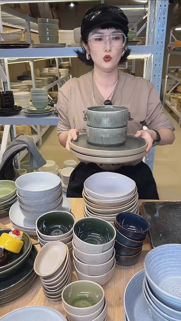 瓷57高温釉下彩陶瓷餐具默认微瑕