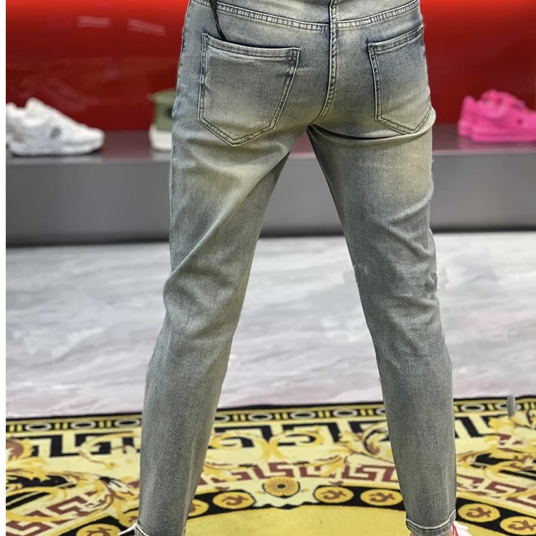 库约内姆KOYENEMAL弹力夏季薄款男士休闲低腰印花春夏男款长裤