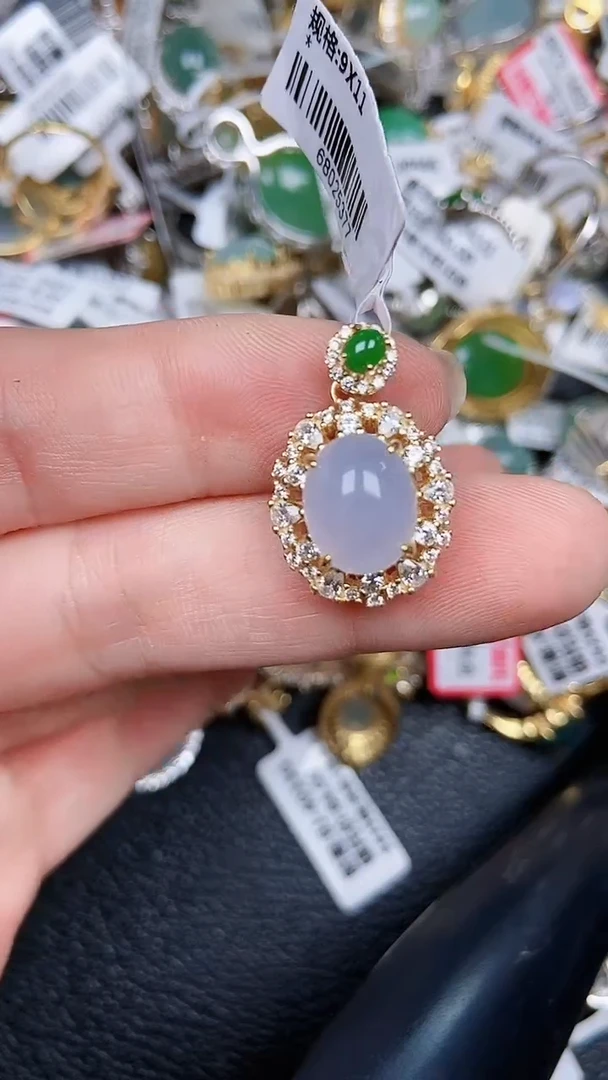 颈饰银S925镶嵌翡翠0097