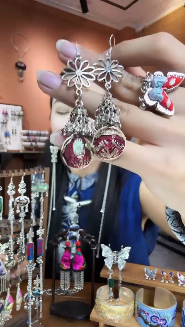 刺绣纯手工民族风耳环