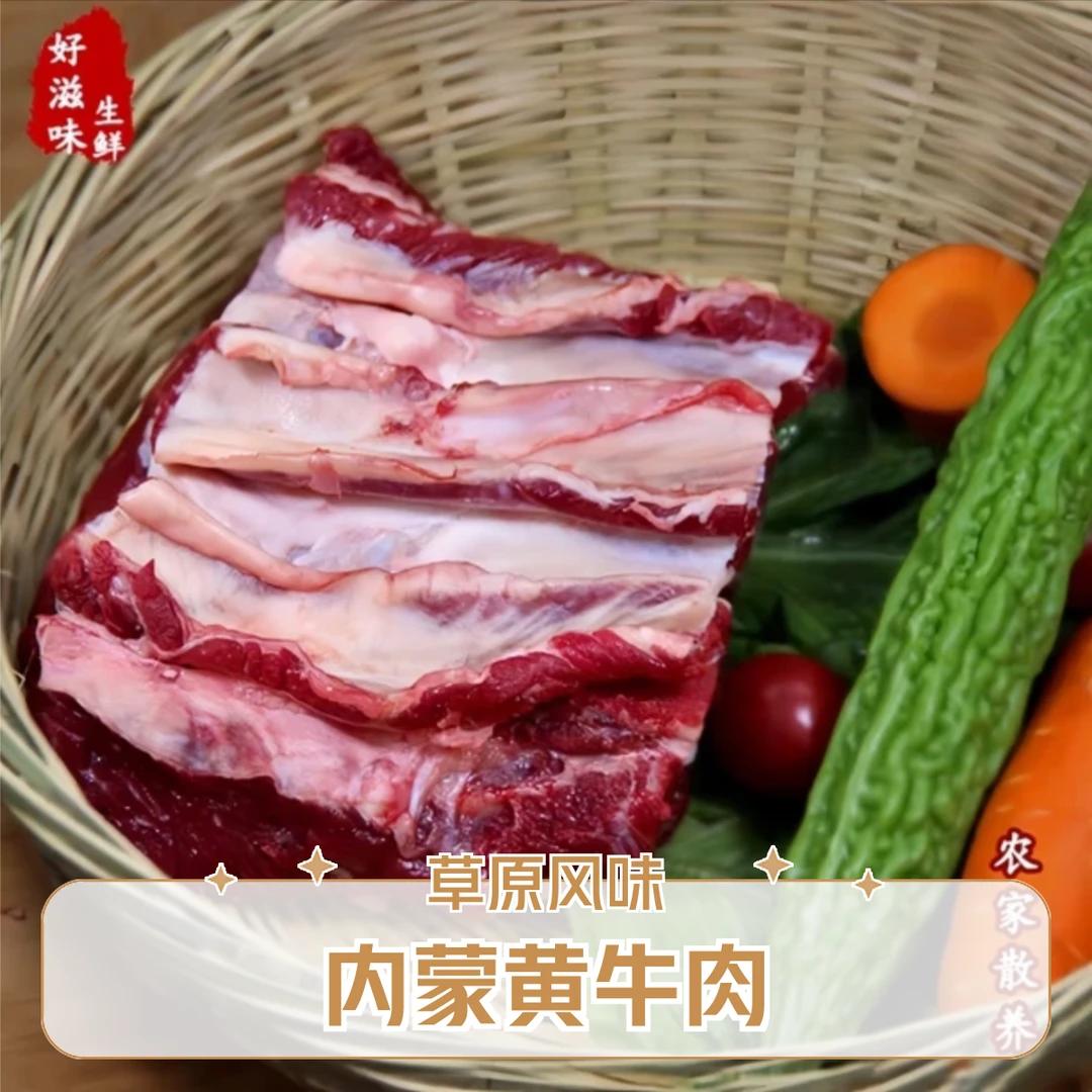 内蒙古草原黄牛肉一牛肋条—1斤火锅食材牛肉同城配